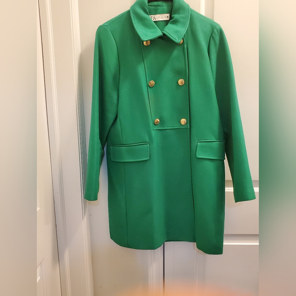 Green zara coat - Picture 4 of 7